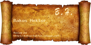 Bakos Hektor névjegykártya